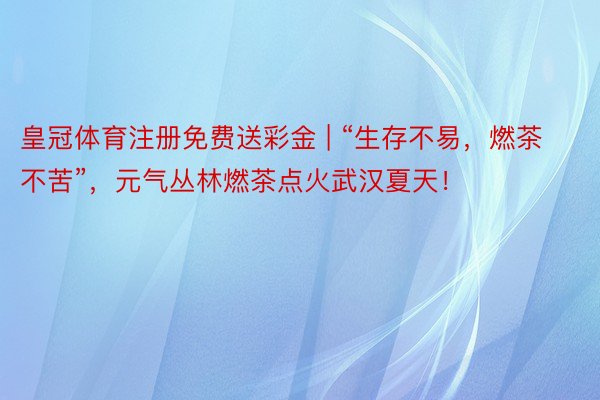 皇冠体育注册免费送彩金 | “生存不易，燃茶不苦”，元气丛林燃茶点火武汉夏天！